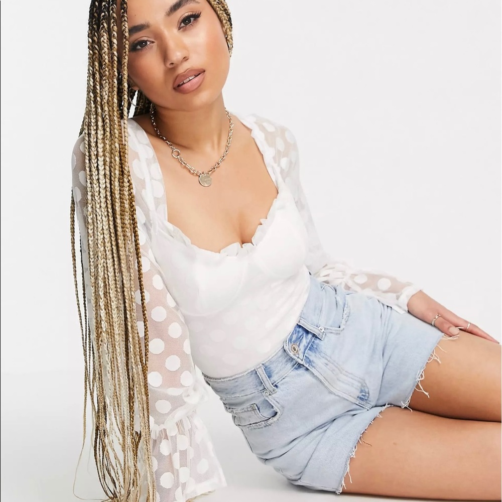 Parisian Spot Mesh Bodysuit